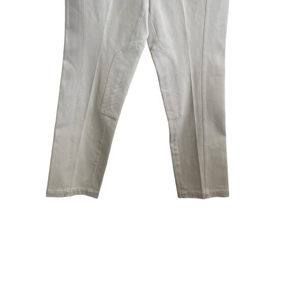 Talbots Pants Women 10 Petite Cream Taper Leg Zip Clasps Closure Stretch Basics - Picture 12 of 14